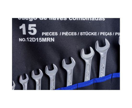 Набор комбинированных ключей KING TONY 10-32 мм, чехол из теторона, 15 предметов 12D15MRN – изображение 3