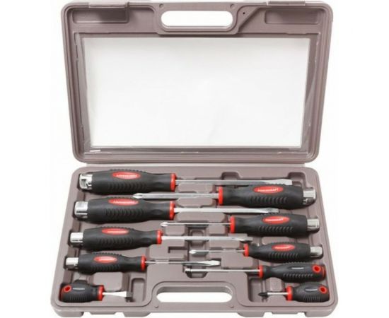 Набор отверток FORCEKRAFT силовые, магнитные, Profi, 10пр, в кейсе 26896 FK-7010 