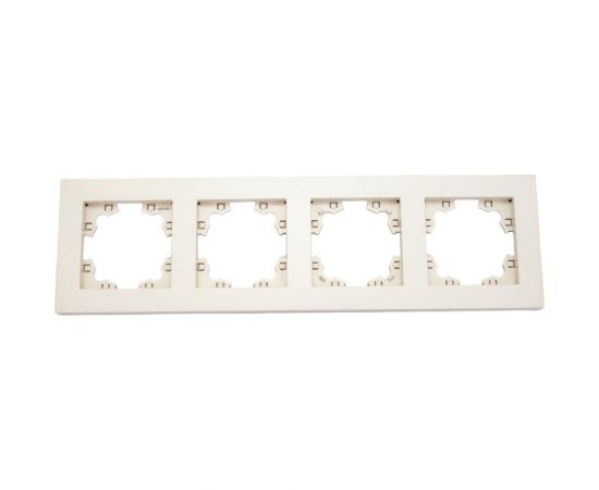 Четырехместная горизонтальная рамка UNIVersal серия афина слоновая кость ivory A0046-I 