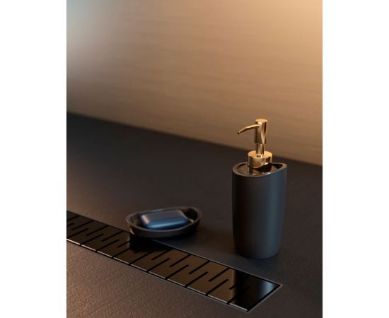 Водоотводящий желоб MCH Chudej с боковым сливом 40 мм, решётка нержавеющая сталь, черная, 650 мм MEDIUM CH650MC – изображение 2