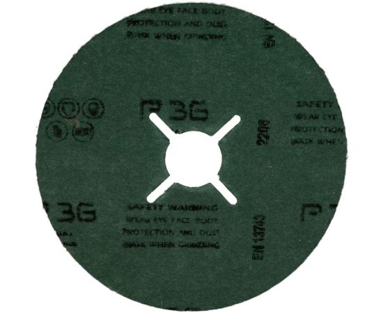 Фибровый шлифовальный круг CR5229 125x22 мм, керамика, Р36, 10 шт Interflex 3024362501-10 – изображение 3