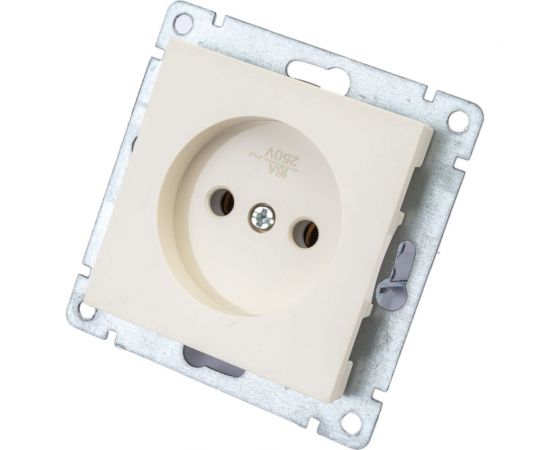 Одноместная розетка UNIVersal серия афина б/з, с/у, 16а, 220в, слоновая кость ivory еврослот A0022-I – изображение 2