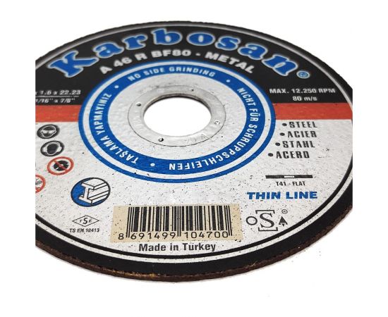 Диск отрезной по металлу 125x1.6x22 мм Karbosan 10470 – изображение 4