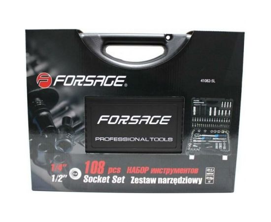 Набор инструментов с телескопическими трещотками Forsage F-41082-5L 108пр.1/4&1/2(6гр.)(4-32мм) 48321 – изображение 3