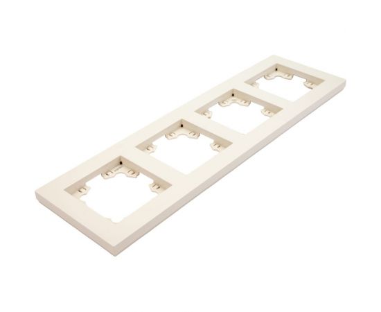 Четырехместная горизонтальная рамка UNIVersal серия афина слоновая кость ivory A0046-I – изображение 3