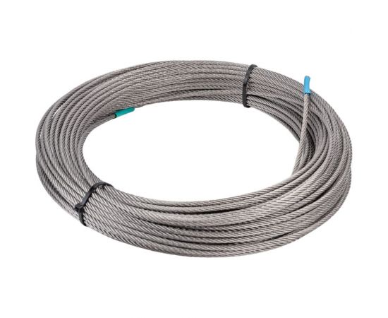 Нержавеющий трос KREPFIELD 4 мм, сталь А2, плетение 7x7, средней мягкости, 40 м 8379А2ТРОС4ММ-40 – изображение 4
