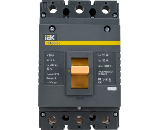 Автоматический выключатель IEK ВА88-35 3Р 80А 35кА SVA30-3-0080 – изображение 4