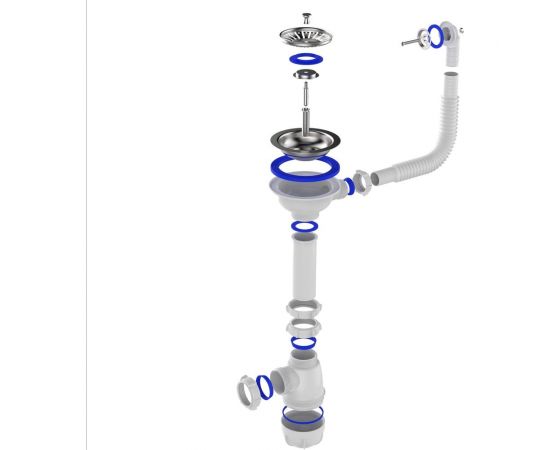 Сифон для мойки Aquant 3 1/2"х40 с мет.реш. с круглым переливом B0142-29-MR – изображение 5