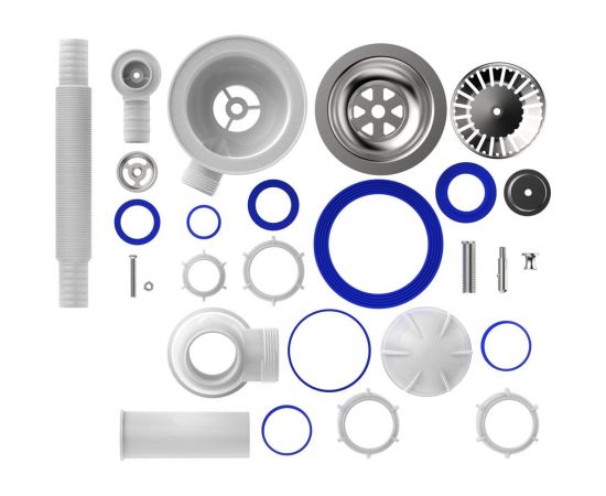 Сифон для мойки Aquant 3 1/2"х40 с мет.реш. с круглым переливом B0142-29-MR – изображение 4