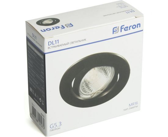 Потолочный встраиваемый светильник FERON dl11 mr16 50w g5.3 черный матовый 48466 – изображение 9