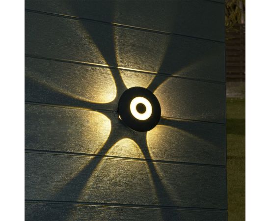 Настенный накладной светильник duwi NUOVO LED 8Вт ABS пластик 3000К IP 54 черный 6 лучей 24792 4 – изображение 4