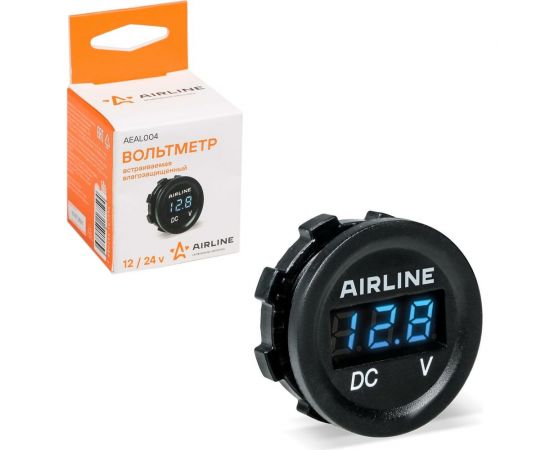 Встраиваемый влагозащищенный вольтметр Airline 12/24 В AEAL004 