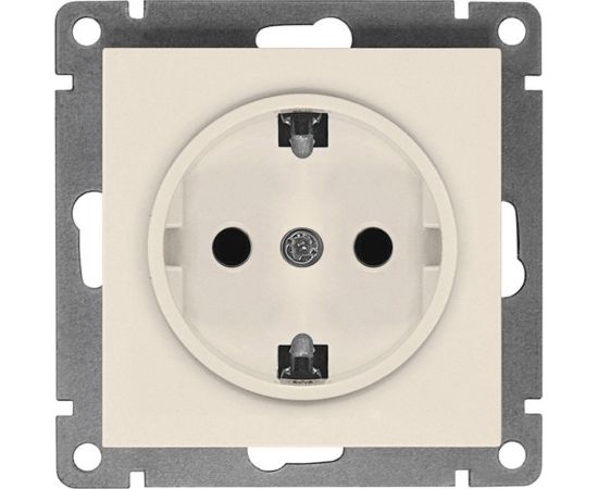 Одноместная розетка UNIVersal серия афина с/з, с/у, 16а, 220в, слоновая кость ivory еврослот A0028-I 