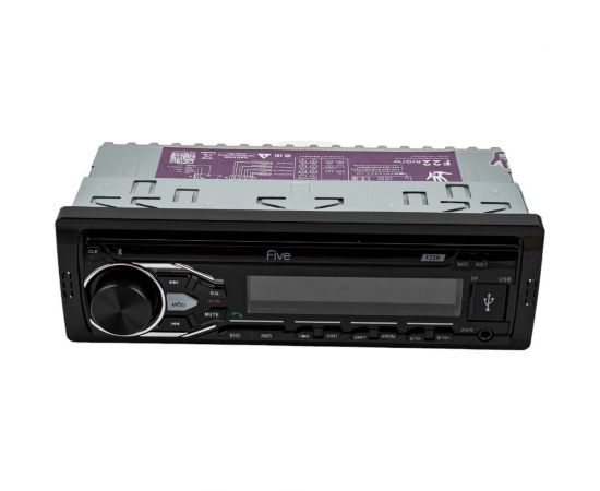 Автомагнитола FIVE 1din, красная, Bluetooth, USB, AUX, SD, FM, 4х50 F22R 