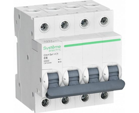 Автоматический выключатель Systeme Electric City9 set ав с 6а 4p 4.5ka 400в C9F34406 