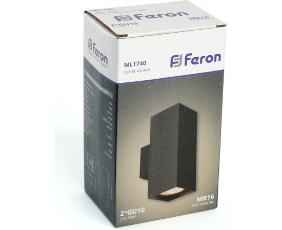 Настенный светильник FERON ML1740 QUAD MR16 35W, 230V, 2хGU10, черный IP20 48427 – изображение 5