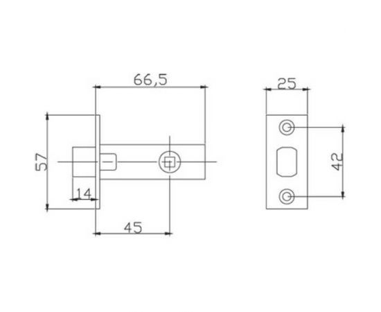 Межкомнатн??я защелка РЕНЦ медь античная INL 5-45 АС – изображение 2