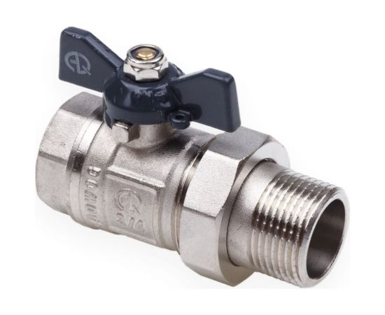 Шаровой кран со сгоном AQUALINK вн-нар 1 U B бабочка 1462 – изображение 4