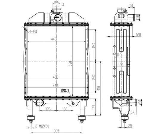 Радиатор охлаждения алюм. для трактора МТЗ-1221 LUZAR LRc 06221 – изображение 2