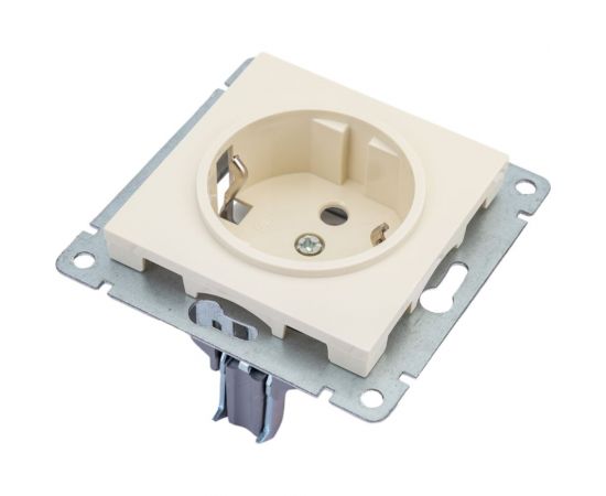 Одноместная розетка UNIVersal серия афина с/з, с/у, 16а, 220в, слоновая кость ivory еврослот A0028-I – изображение 4