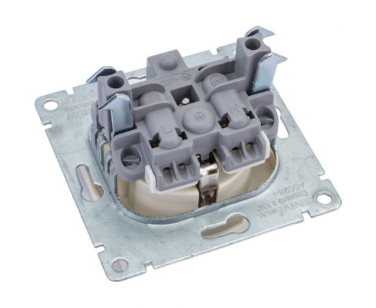 Одноместная розетка UNIVersal серия афина с/з, с/у, 16а, 220в, слоновая кость ivory еврослот A0028-I – изображение 3