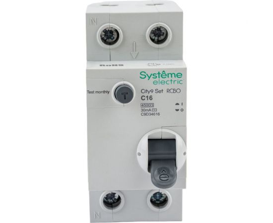 Автоматический выключатель дифференциального тока Systeme Electric City9 set АВДТ 1p+n с 16а 4.5ka 30мА тип-aс 230В C9D34616 – изображение 2