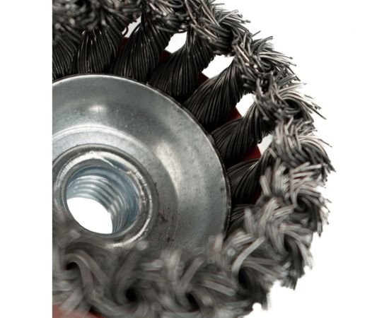 Щетка-чашка по металлу для УШМ 75 мм, М14, проволока крученая SAMGRUPP 16219 – изображение 3