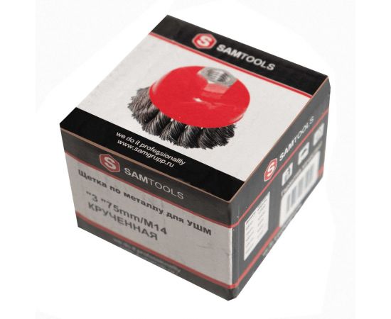 Щетка-чашка по металлу для УШМ 75 мм, М14, проволока крученая SAMGRUPP 16219 – изображение 2