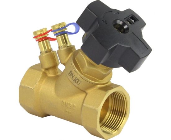 Балансировочный латунный клапан DN.ru КБЛР-032-16 Ду32 Ру16, L=95 мм, муфтовый D080-00507 