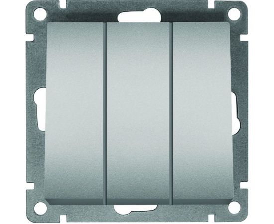 Трехклавишный выключатель UNIVersal серия афина, с/у, 10а, 220в, серебро еврослот A0043-S 