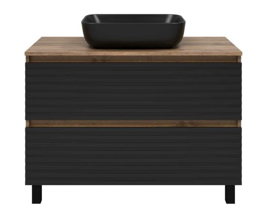 Напольная тумба Brevita Dakota -100 2 ящ. (дсп (дуб гал. черный кварц) DAK-07100-19/02-2Я 