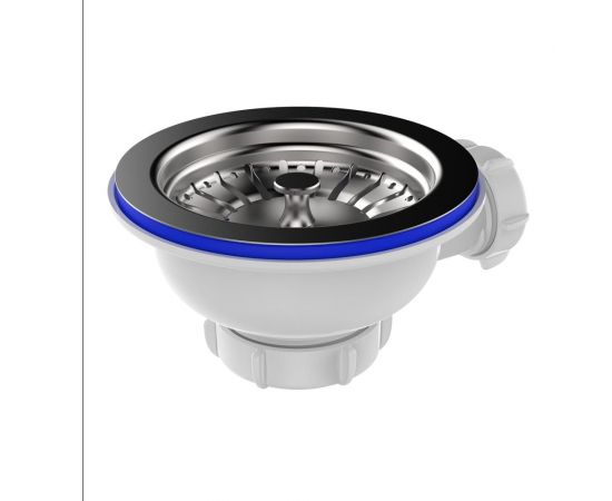 Выпуск Aquant 3 1/2" с металлической реш. с отводом под перелив NV250-40-MR 