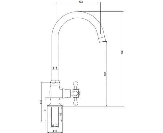 Смеситель для кухни SANTREK AQUA-460 "CLASSIC" Моно Лира SL 535 276645 – изображение 2