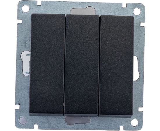 Трехклавишный выключатель UNIVersal серия афина, с/у, 10а, 220в, графит еврослот A0043-Gr – изображение 4