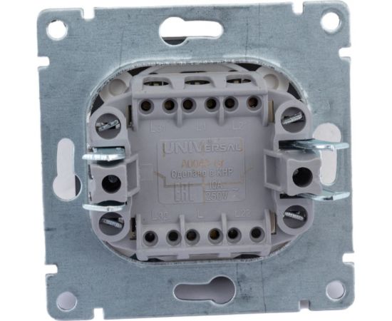Трехклавишный выключатель UNIVersal серия афина, с/у, 10а, 220в, графит еврослот A0043-Gr – изображение 3