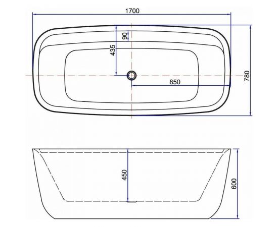 Акриловая ванна Aquanet Family Fine 170x78 95778 Gloss Finish 00292985 – изображение 2