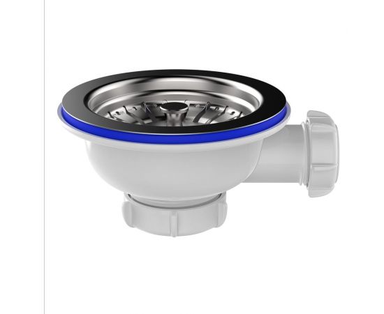 Выпуск Aquant 3 1/2" с металлической реш. с отводом под перелив NV250-40-MR – изображение 3