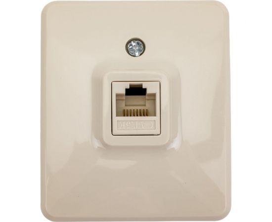 Информационная розетка ЭРА 11-3203-02, RJ45, ОУ, IP20, Эксперт, слоновая кость Б0020731 