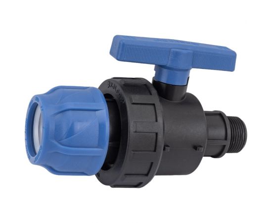 Шаровой кран VALFEX ПНД компрессионный цанга - наружная резьба, разборный 40x1"" 1210012640100 