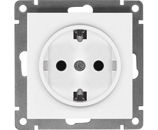 Одноместная розетка UNIVersal серия афина с/з, с/у, 16а, 220в, белая еврослот A0028 