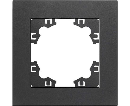 Одноместная горизонтальная рамка UNIVersal серия афина графит еврослот A0053-Gr 