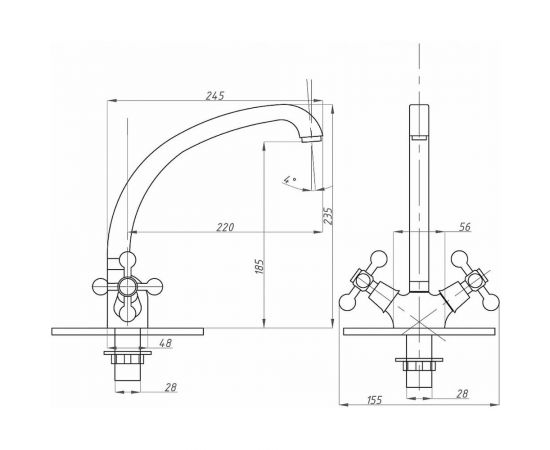 Смеситель для кухни FAUZT тип См-МДЦБА FZs-293-32 – изображение 3