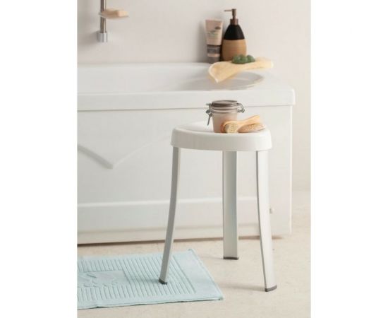 Стул для ванной PRIMANOVA 25x29x45 см, белый, с алюминиевыми ножками, нагрузка - 120 кг M-KV17-01 – изображение 2