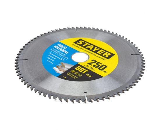 Диск пильный по алюминию STAYER Multi Material 250х32/30 мм, 80Т 3685-250-32-80 – изображение 5