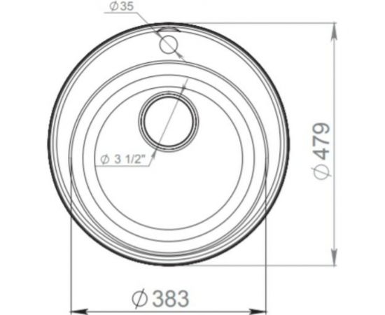 Мойка GRANFEST QUARZ чаша, D=480 мм, черный 08 черный – изображение 2