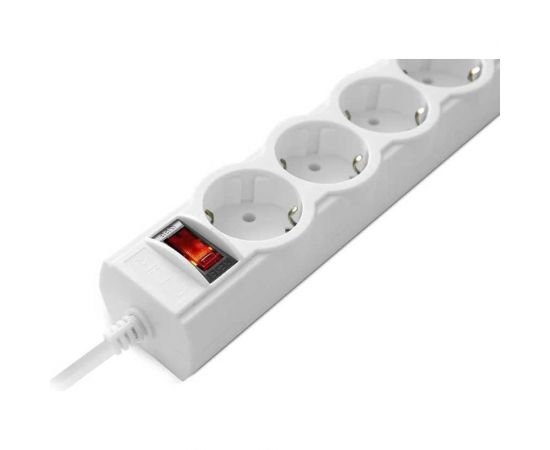 Сетевой фильтр Cbr 5 евророзеток длина кабеля 3 метра цвет белый пакет CSF 2505-3. 0 White PC – изображение 3