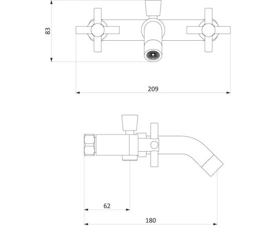 Смеситель для ванны и душа RedBlu by Damixa Neo Classic Graphite 271000000 – изображение 2