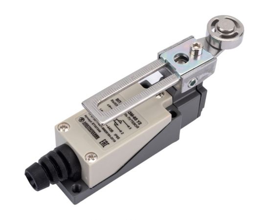 Путевой выключатель Электротехник ВП 25-2143М-65 У2, рычаг со стальным роликом, регулируемый по длине, 1з и 1р, безинерционный, 21x56 мм, 3А, IP65 ET007248 – изображение 5