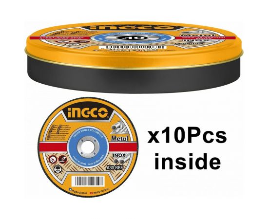 Диск отрезной набор (10 шт, 125 мм, 22.2 мм) в металлическом боксе INGCO MCD121255 – изображение 7