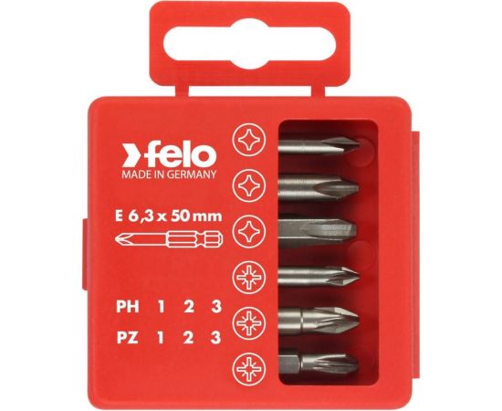 Набор бит PZ1-3 и PH1-3 50 мм в упаковке, 6 шт Felo 03291516 